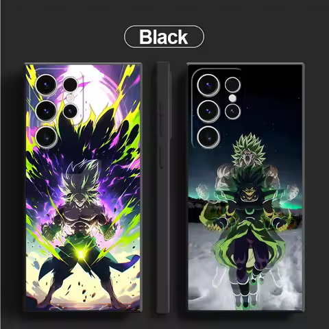 Black Soft Phone Cover Case for Samsung Galaxy S21 FE S20 S24 Plus S25 Edge S23 Ultra DragonS BallS Broli Goku