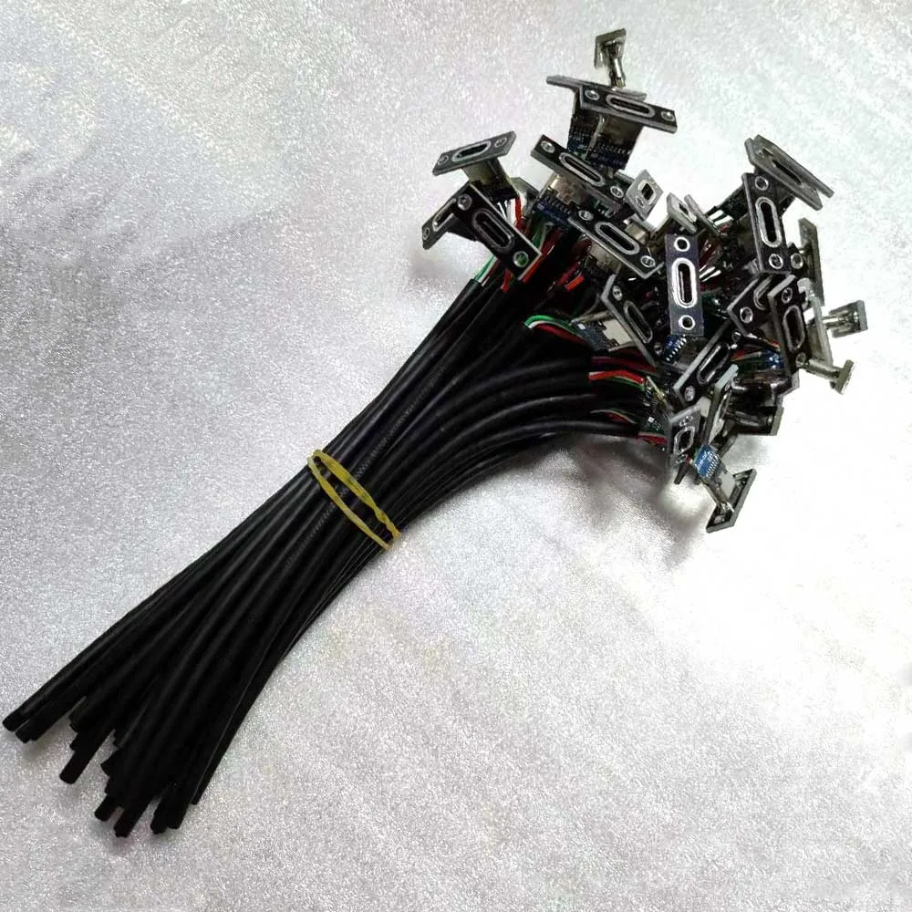USB TYPEC female chassis connector 4 soldering points with board with cable mouse keyboard 3A current DIY charging data connecto