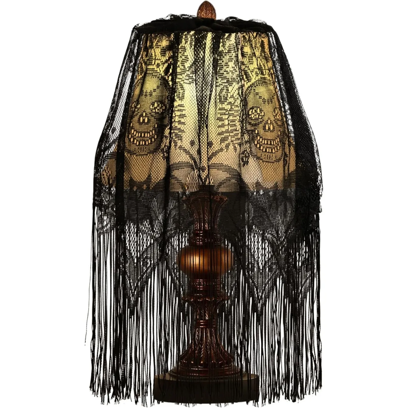 for halloween Decor Lamp Shade, Large Spider Web Lampshade, Black Lace Cover for Indoor And Outdoor Table Decorations