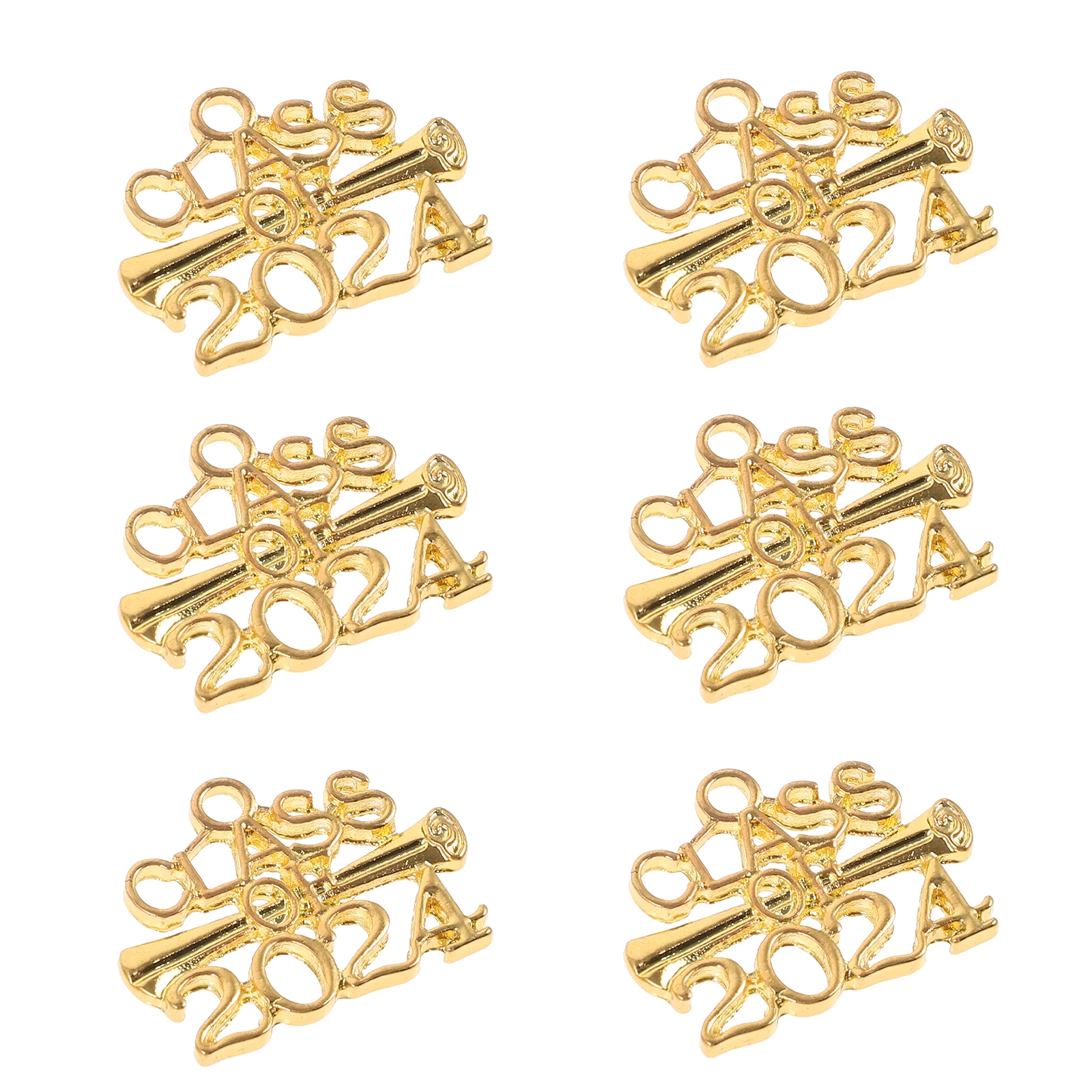 

10pcs Alloy Jewelry 2024 Charms Number Pendants for Necklace Bracelet Earrings DIY Crafts Accessories Golden Silver Color