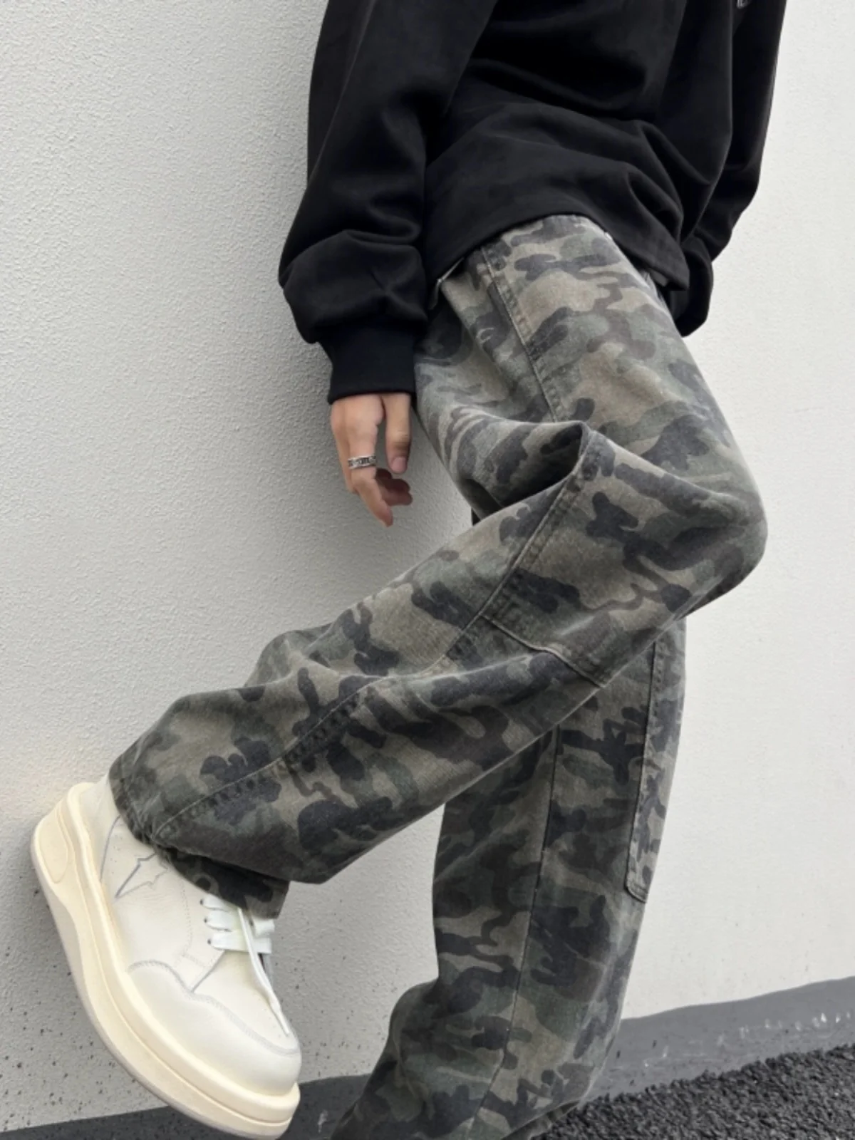 American Sle Camouflage Workwear Casual Pants Men's Autumn Faion Loose Straight Leg Long Trousers Cool And Haome