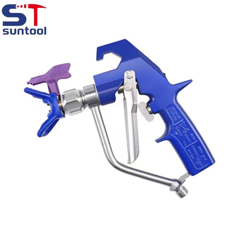 Suntool 5000PSI  High Pressure Airless Sprayer Gun4-Finger Blue HD Texture Airless Spray Gun 241705 with Guard Spray Paint