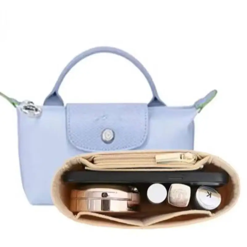 Insert Bag Purse Organizer Insert For Handbags,Felt Bag Insert Dividers With Multi-pockets,Fit Long Backpack/Bucket Bag ﻿ image 5