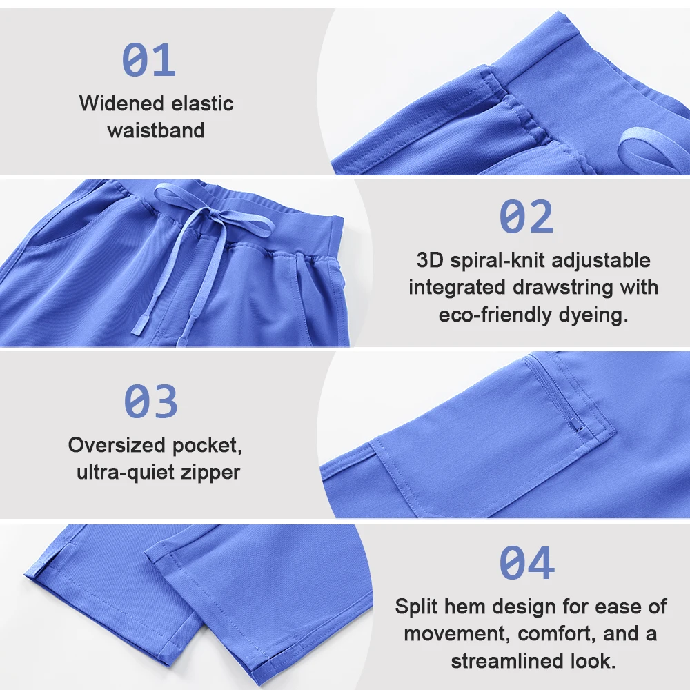 쿵푸 스크럽 유니폼 여성 브이넥 티셔츠 간호복 클리닉 의료 유니폼 고품질 패션 클래식 핏 상의+하의