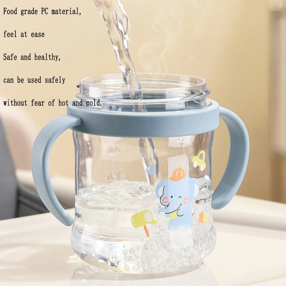 

Reusable Baby Training Cup Cartoon Animals Double Handle Baby Sippy Cup Seal Against Leakage Anti-choking Infants Water Bottle