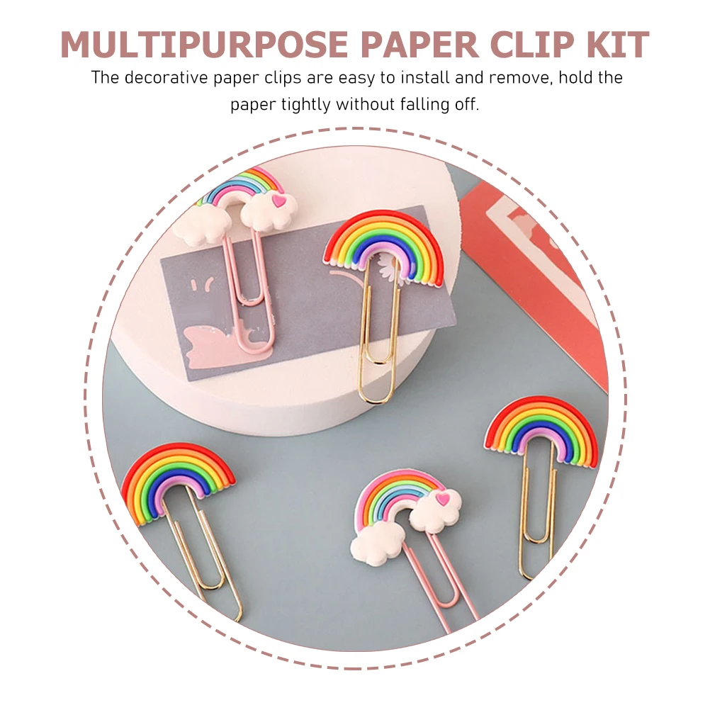 

20pcs Colorful Bookmark Pins Paper Clips PVC Material Cute Colored File Paperclips Office Supplies Large Small DIY Bookmarks