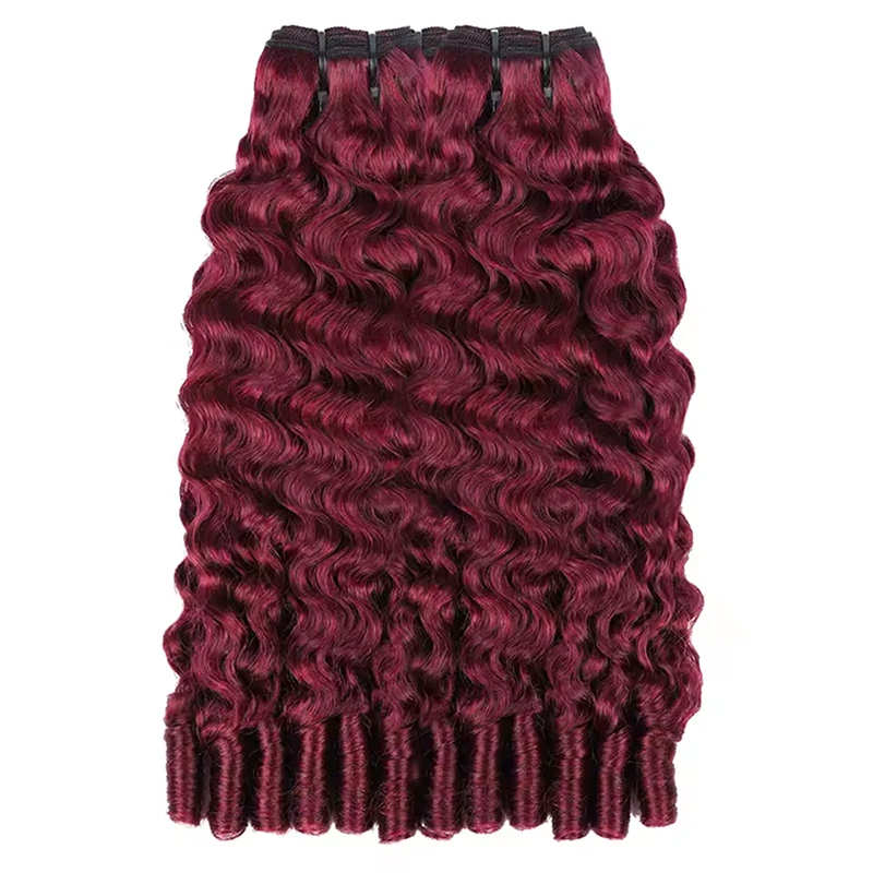 99J бордовые бирманские вьющиеся пучки человеческих волос 1/3/4 пучки 100% бирманские человеческие волосы Remy 8-32 дюймов для женщин