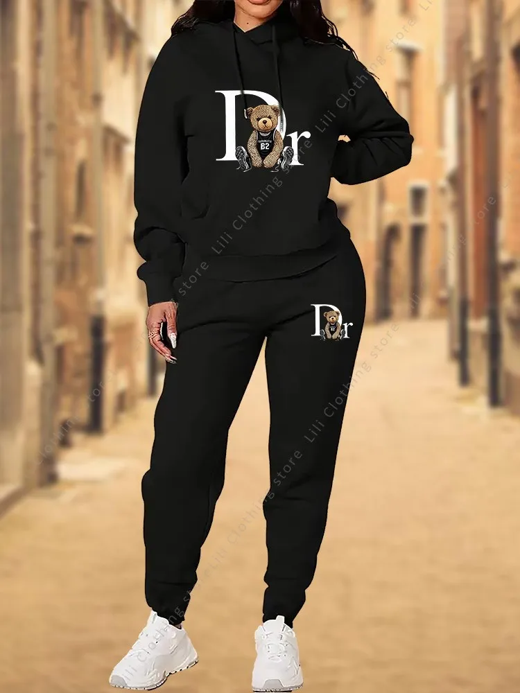 Letter Graphic Print Women's Sets Hoodies Pants 2pcs Suit Autumn Winter Sports Jogging High quality Aesthetic Tracksuit 2 piece