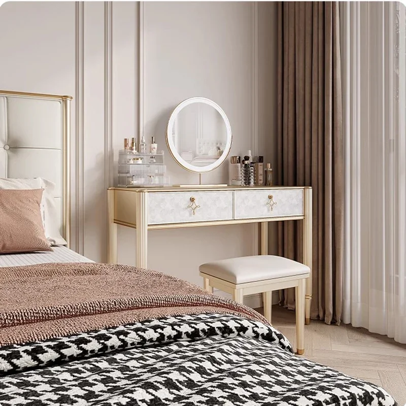 Apartment Modern Dresser Makeup Nordic Luxury Vanity Dresser Drawers White Stool Tocador Mueble Maquillaje Bedroom Fruniture