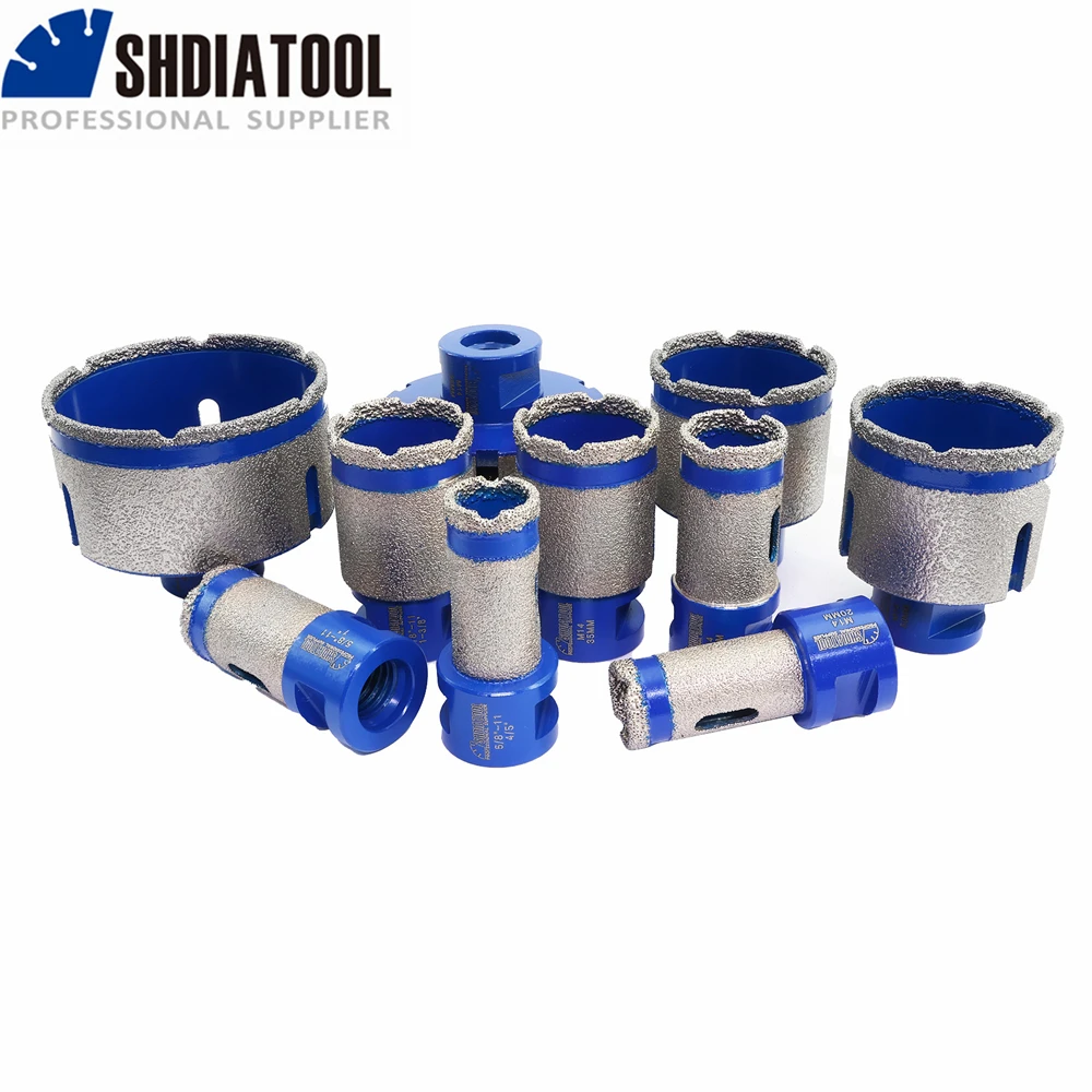 Shdiatool 1pc diamante perfuração dedo fresagem bits dia20/25/35/50/68/75mm buraco viu abridor telha cerâmica granito chanfrado broca coroa