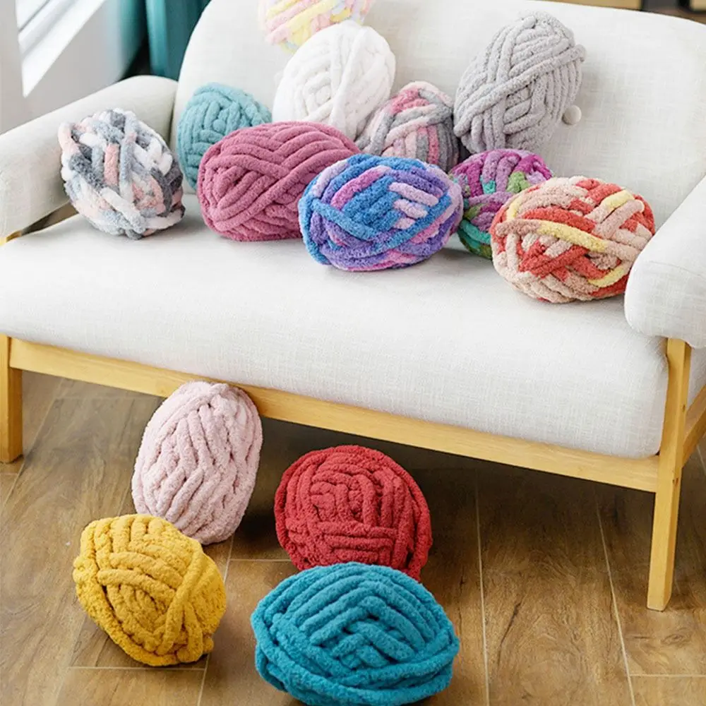 226g/Ball Velvet Thick Super Bulky Chunky Yarn Hand Knitting Woven Thread Basket Blanket Carpets Giant Yarn DIY Hand-knit Yarn