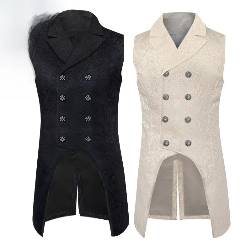 

New Men's Formal Coat Pure Color Fashion Steam Punk Retro Uniform Jacket Traditional Hanfu Style for Men's Wear