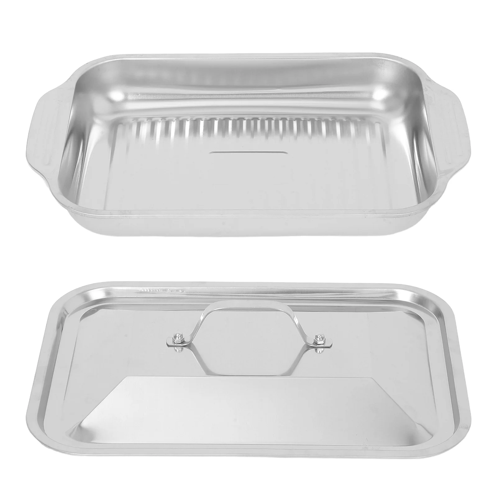 

Stainless Steel Fish Roasting Pan Heavy Duty Deep Baking Tray For Oven Grill Rectangular Roasting Tin High Edges Non Stick