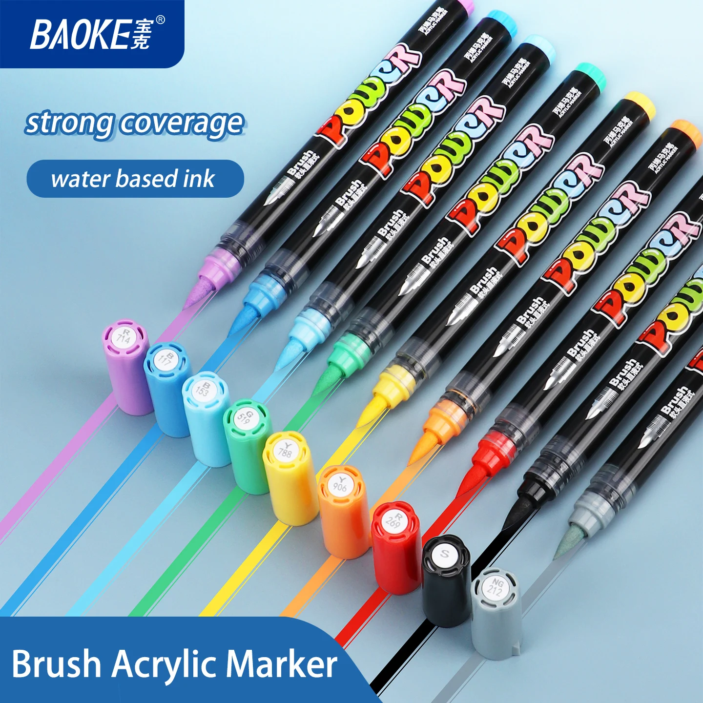 BAOKE MP2962, 60-цветный акриловый маркер, ручки и маркеры с мягким наконечником кисти, ручки с акриловой краской для поделок, художественных принадлежностей