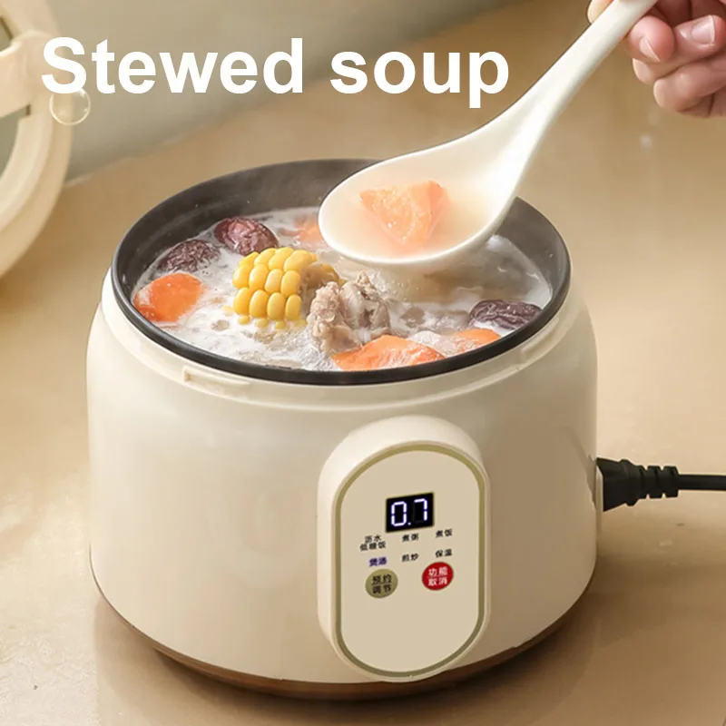 Low Sugar Electric Rice Cooker Stainless Steel Food Steamer Meal Warmer Soup Porridge Stew Cooking Hot Pot Stir-Fry Pan Roaster