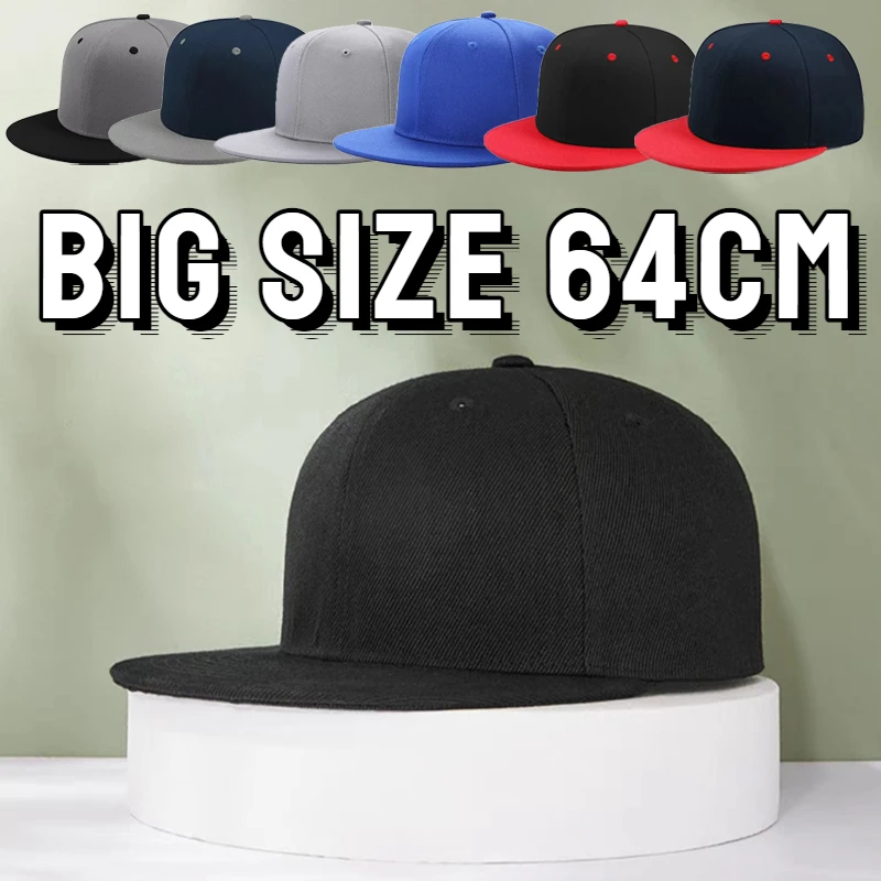 Large 64cm Back Closed Skateboard Cap for Men Fitted Baseball Cap XXL Male Big Size Snapback Caps Plain Football Hat 60cm 62cm