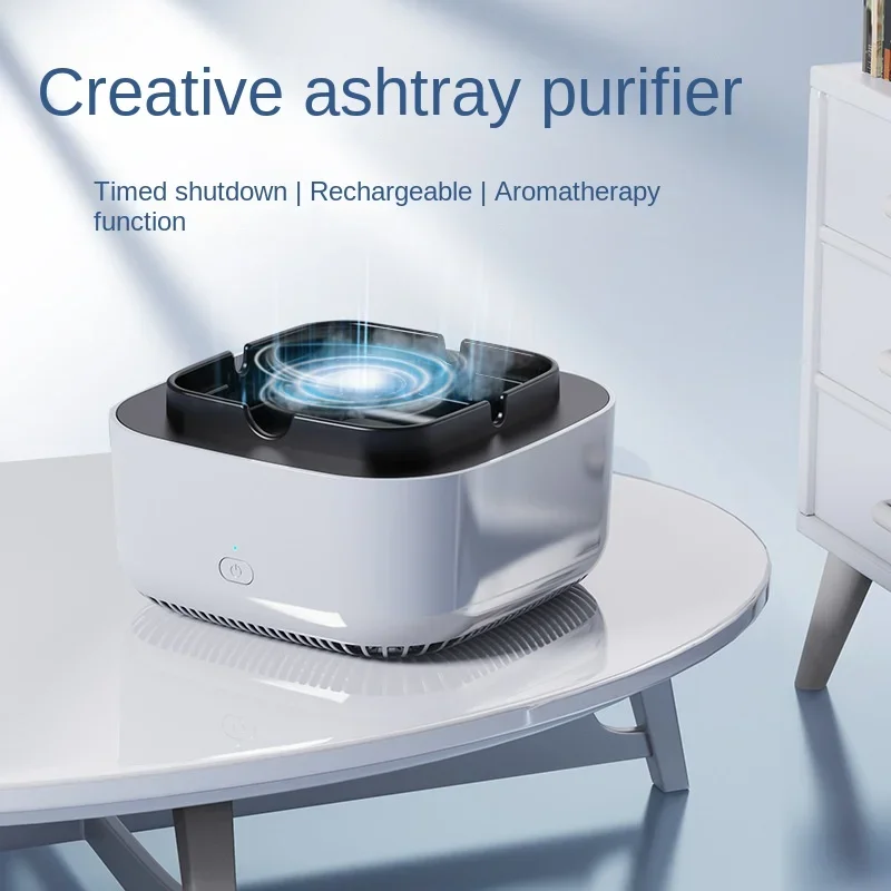 

Rechargeable Air Purifier with Smart Multifunctional Electronic Ashtray Purifier for Home Use with Negative Ion Air Purification