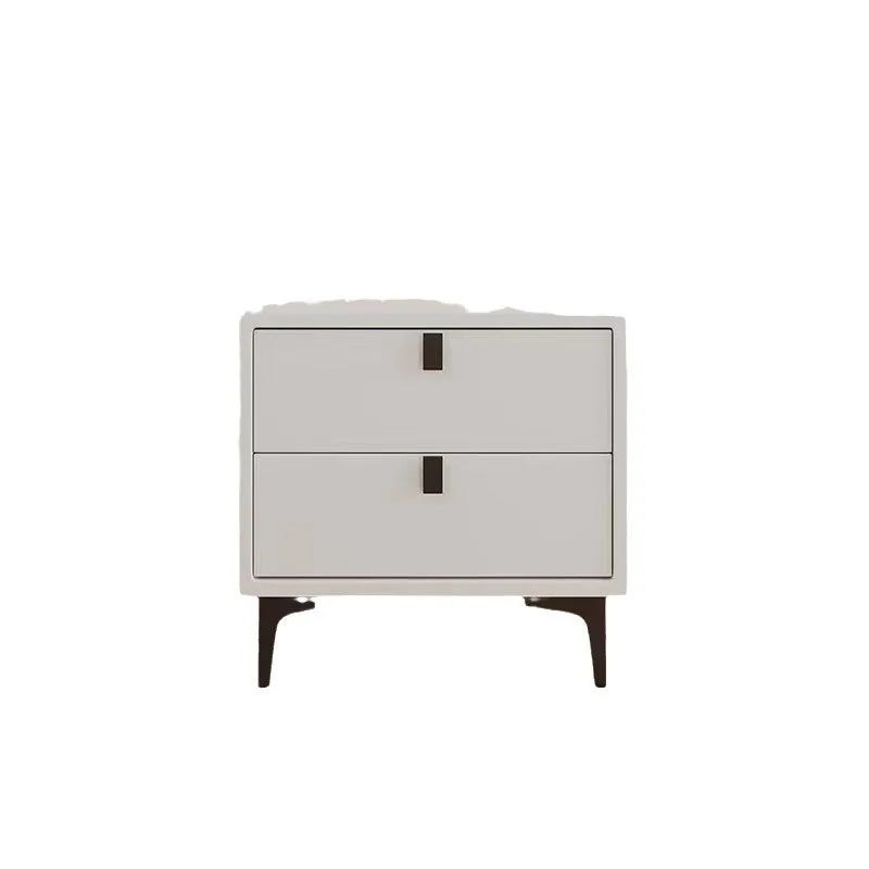 

Легкая роскошная прикроватная тумбочка из итальянской кожи из цельного дерева, простое хранилище для спальни, небольшое хранилище для дома