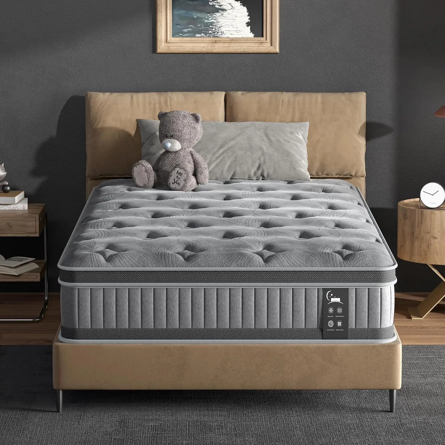 

Twin Mattress 12 Inch Hybrid Mattress in a Box with Memory Foam and Individual Pocket Springs, Medium Firm Twin Size Bed Mattres