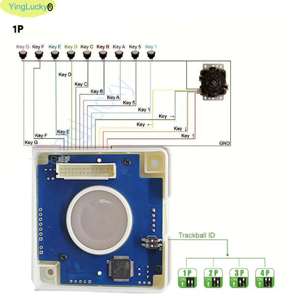USB 2 بوصة كرة التتبع المستديرة LED الماوس المضيء USB لنظام التشغيل Windows Linux Android Arcade Game، يدعم توصيل لوحة المفاتيح عصا التحكم #6