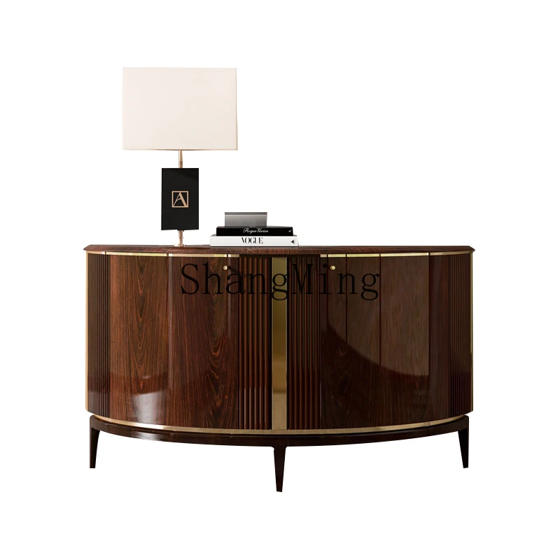

CL luxury decorative cabinet solid wood paint dining side simple modern living room semicircular partition entrance cabinet