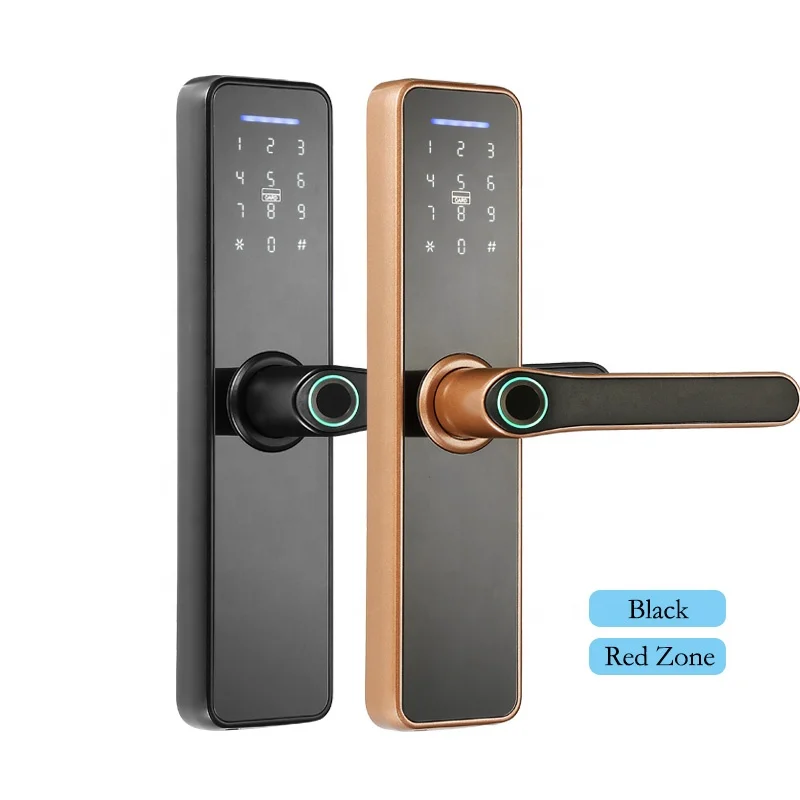 Tuya Wifi Smart Door Lock Intelligent Fingerprint Safe Lock Keyless Entry Electronic Handle Locks With Magnetic Card Home Doors