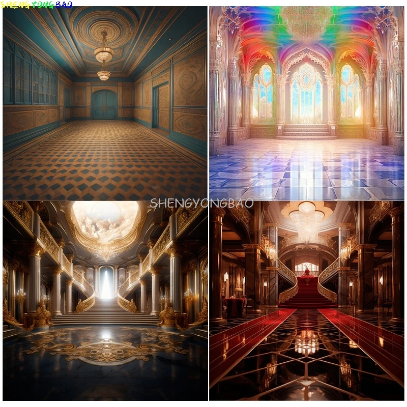 Retro Palacio Castillo tema fotografía telones de fondo accesorios boda teatro ópera estilo europeo Iglesia foto estudio fondo EKT-04