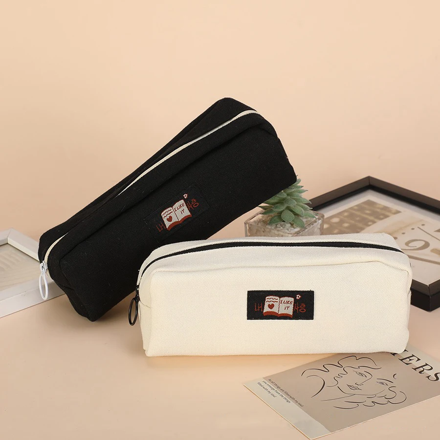 Simple Pencil Case School Stationery Supplies Korean Style Stationery Large Capacity Pencil Pouch Estuche Kalemlik Pencilcase
