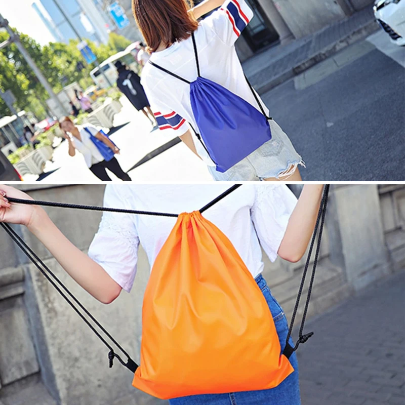 Outdoor Drawstring Gym Bag Women Men String Bags Swimming Pool Clothes Shoes Storage Waterproof Packaging Pocket Unisex Fitness