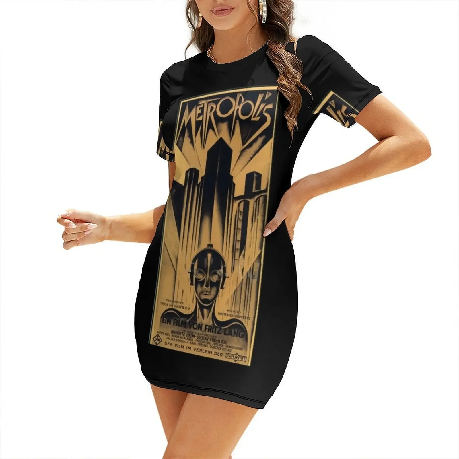 Metropolis - Fritz Lang, movie Short-Sleeved Dress festival outfit women Dress