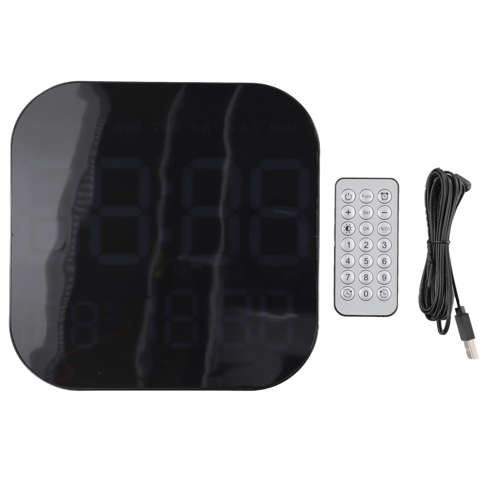 

Светодиодные настенные часы с пультом дистанционного управления; многофункциональный дисплей с отображением температуры и функцией обратного отсчета для повседневного использования