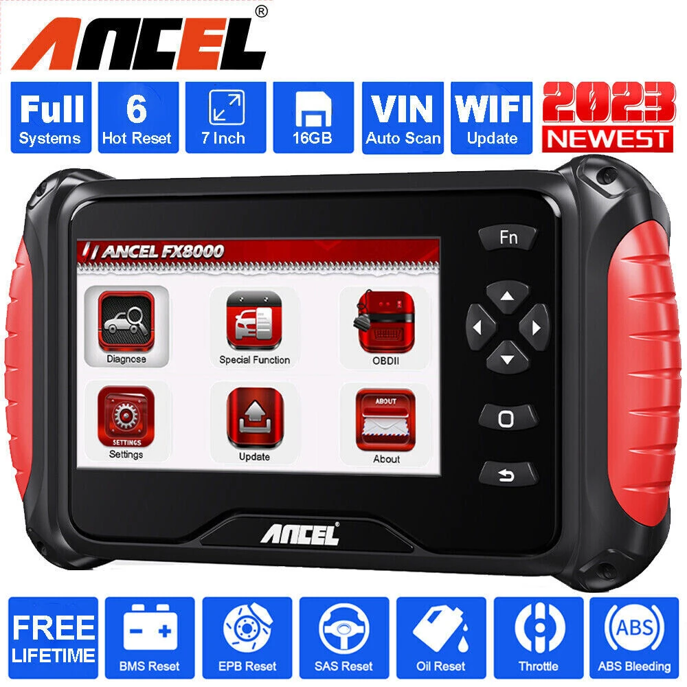 ANCEL FX8000 Car OBD2 Scanner All System Professional Engine ABS Oil EPB BAT TPS Reset Automotoive Diagnostic Tools Free Update