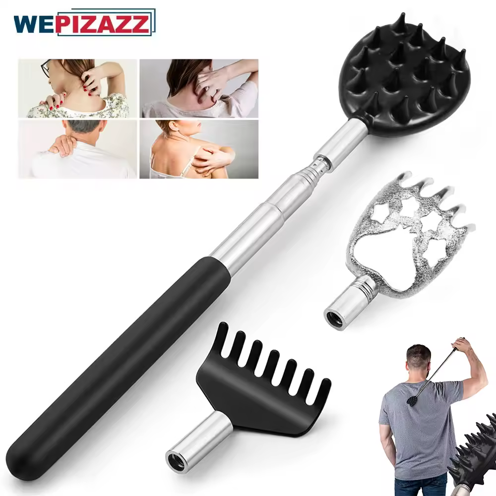 3Pcs/Set Back Scratcher Telescopic Scratching Back Scratcher Massager Kit Scraper Extendable Telescoping Itch Massage Relaxation