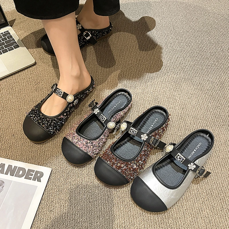 Women's Slippers Soft Soled New Half Slippers Fashion Versatile Women's Slip-on Shoes Elegant Patchwork Ladies Causal Flat Shoes