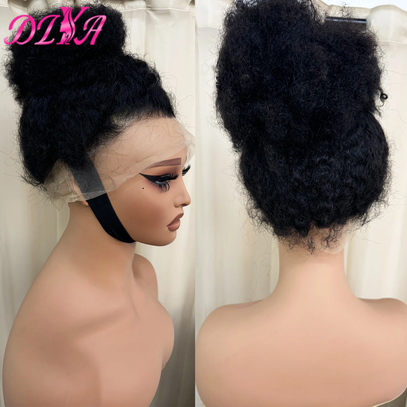 

180% Density 360 Lace Bouncy and Soft Afro Curly Human Hair Wigs for Black Women Full Lace Kinky Curly Brazilian Remy Hair Wig