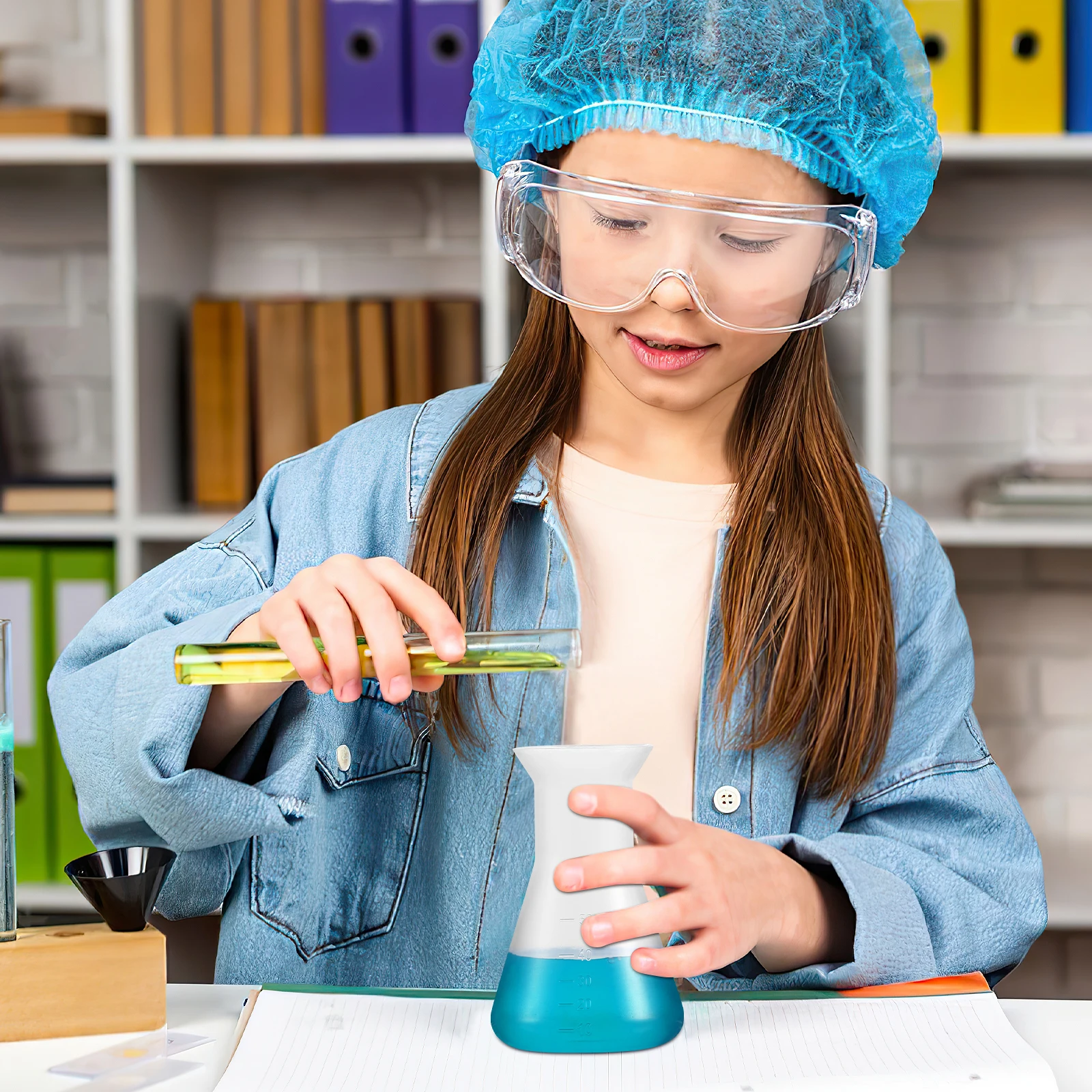 5 stks Driehoek Conische Conische Transparante Standaard Kegel Kolf Voor Laboratorium Plastic Kolf Plastic Bekers Schaal Lijn