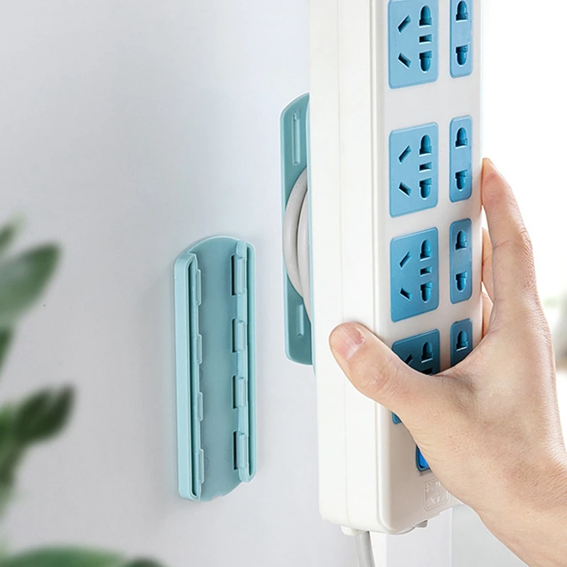 Self-Adhesive Wall-Mounted Socket Retainer Cable Wire Organizer Seamless Power Strip Cable Management Fixer Cable Wire Organizer