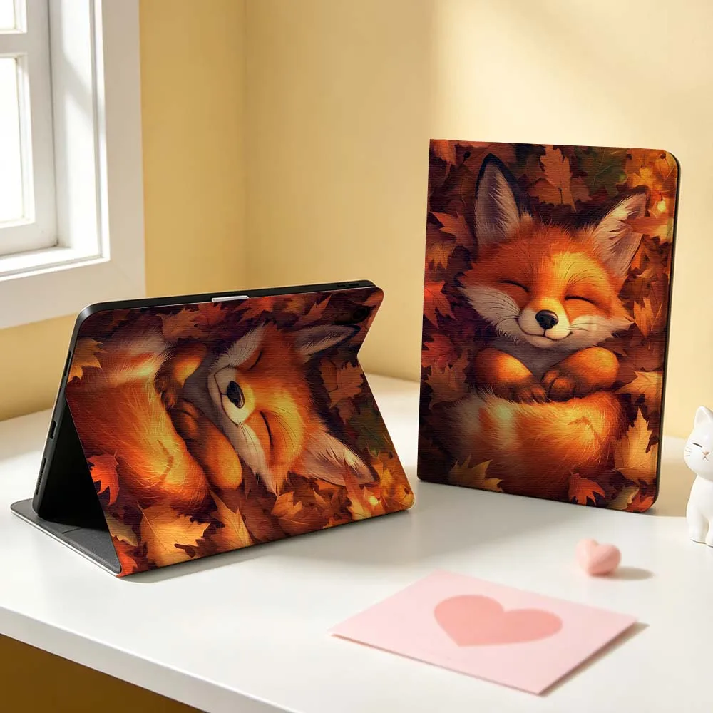 Cute Fox Creative Pattern For Apple iPad Pro Mini Air A16 A17 A14 4 5 6 7 6th 12th Gen M5 11 13 M4 Pen Tray Tablet Case Soft