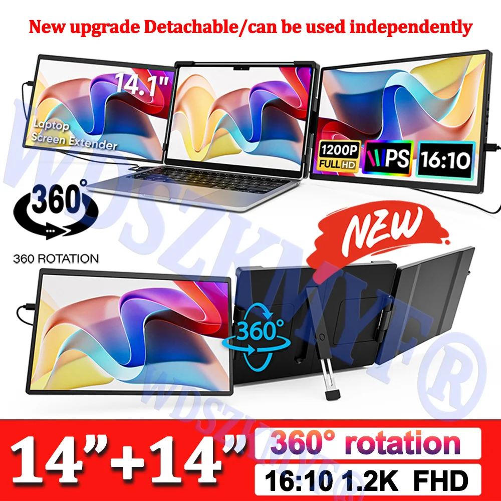

14 "14,1" портативный двойной монитор FHD IPS-экран Plug & Play USB-C удлинитель для ноутбука тройной удлинитель экрана ноутбука второй дисплей
