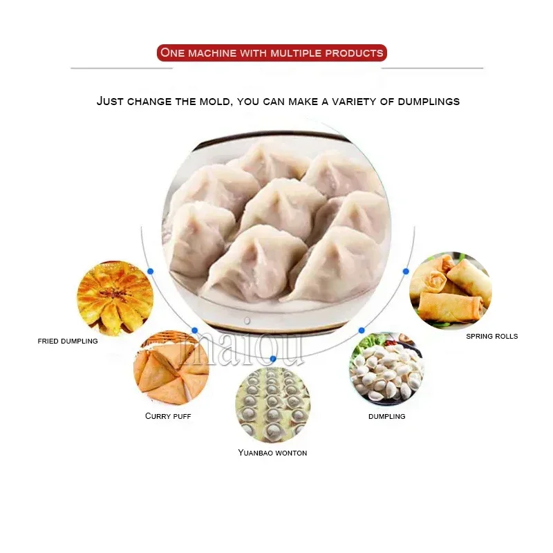 Full Automatic Dumpling Ravioli Pierogi Pelmeni Maker Machine Fried Dumpling Samosa Spring Roll Empanada Ravioli Making Machine