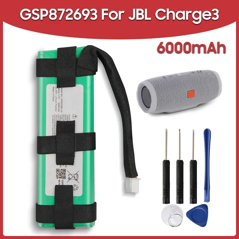 Replacement Battery GSP872693 03 GSP1029102A 6000mAhh For JBL Charge3 Charge 3 Bluetooth Outdoor Speaker Batteries