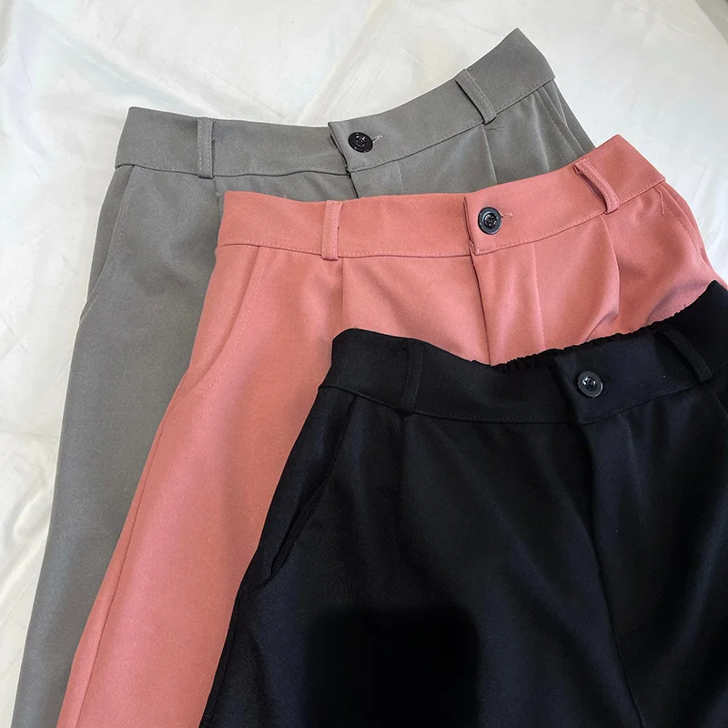 Summer Women Comfortable Commute Short Pants Lady Loose High Street Suit Pants Female Daily Soft High Waisted Wide Leg Shorts