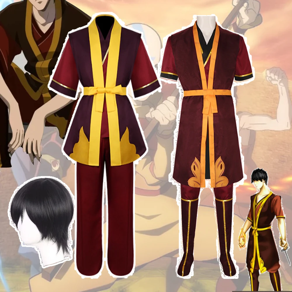 2026 Anime Prince Zuko Cosplay Costume Wig Role Play Disfraz Comic Con Costume Halloween Party Stage Performance Outfit  Adult
