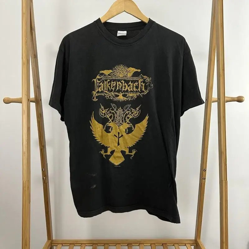 Raro Vtg Falkenbach 90S Skaldic Art 1998 banda Metal Euro Stedman camiseta tamaño Xl
