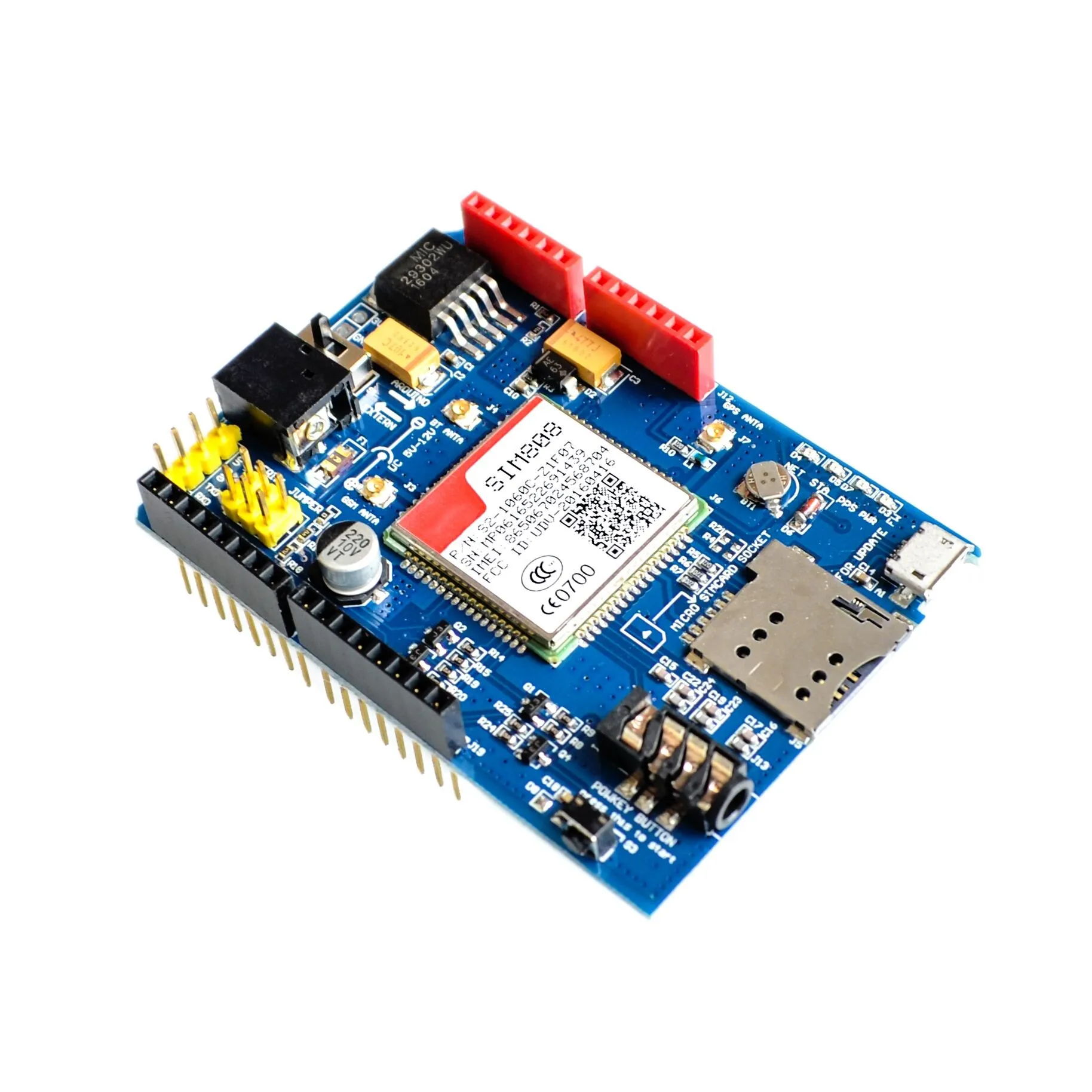 High Quality SIM808 GPRS/GSM+GPS Shield 2 in 1 Shield GSM GPRS GPS Development Board SIM808 Module for