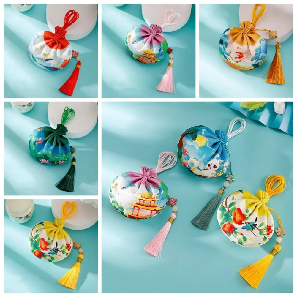

Creative with Tassel Dragon Boat Festival Sachet Printing Flower Zongzi Sachet Handmade Chinese Style Women Jewelry Bag Gifts