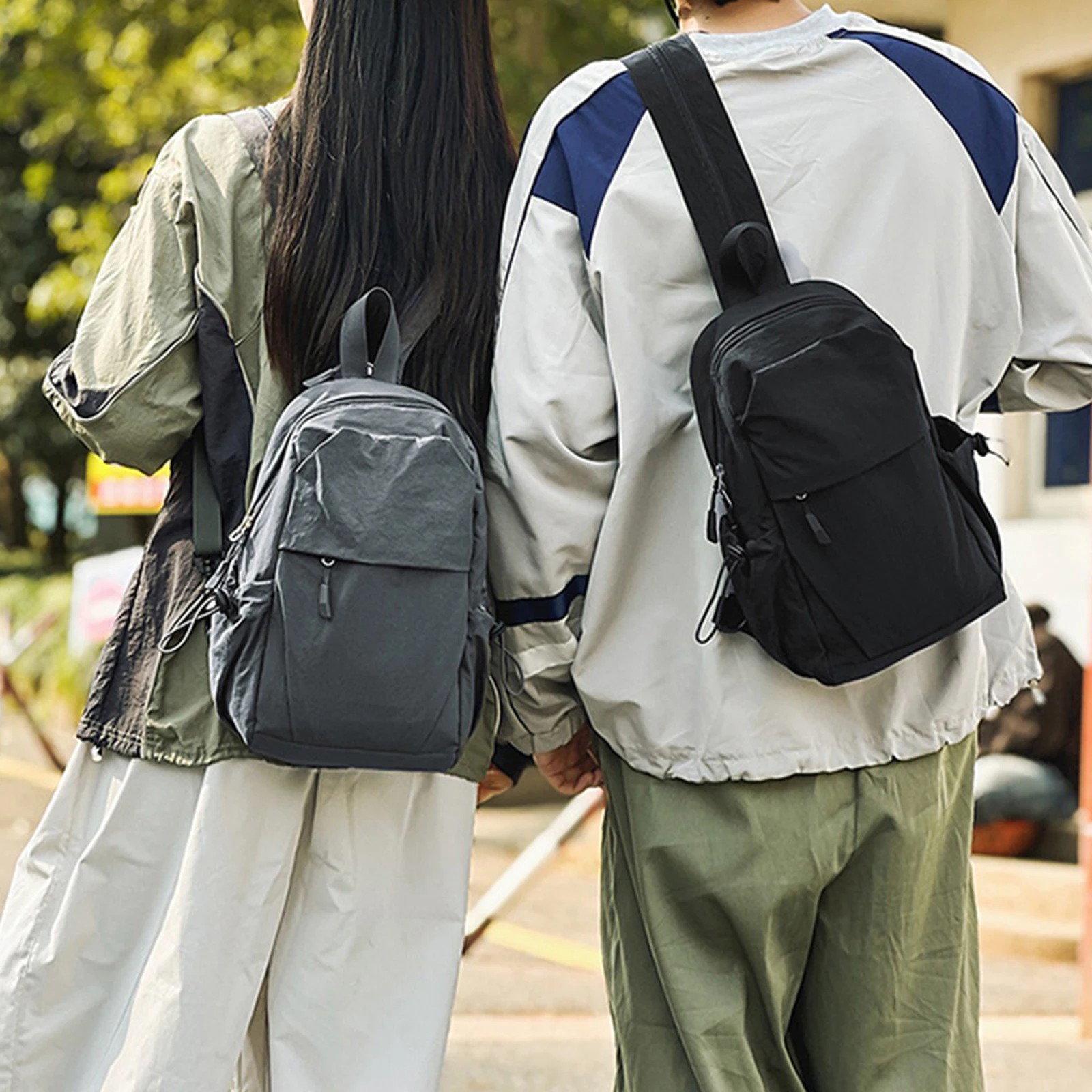 Mochila cruzada pequeña y ligera con tirantes para mujer, paquete divertido informal para hombre, senderismo, Camping, bolsas de viaje