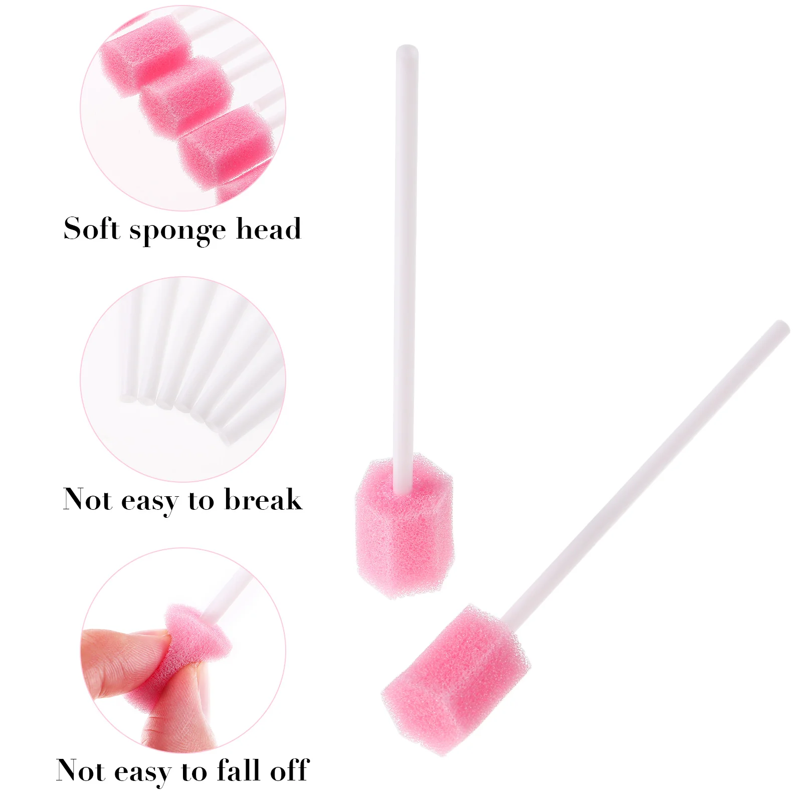 Healifty 100pcs Disposable Oral Care Sponge Swabs Tooth Cleaning Mouth Swabs Practical Mouth Care Swabs