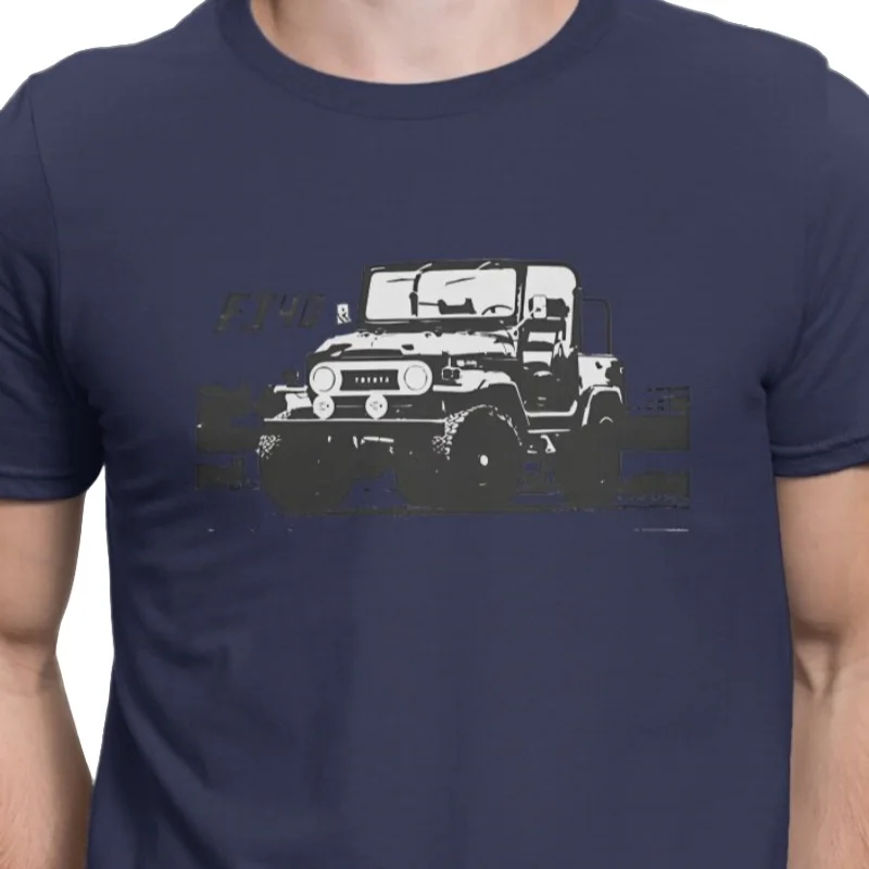 تي شيرت رجالي 1971 A Land Cruiser FJ40 كريزي القطن الخالص تي شيرت قصير الأكمام كروزر تي شيرت س الرقبة بلايز فريدة من نوعها