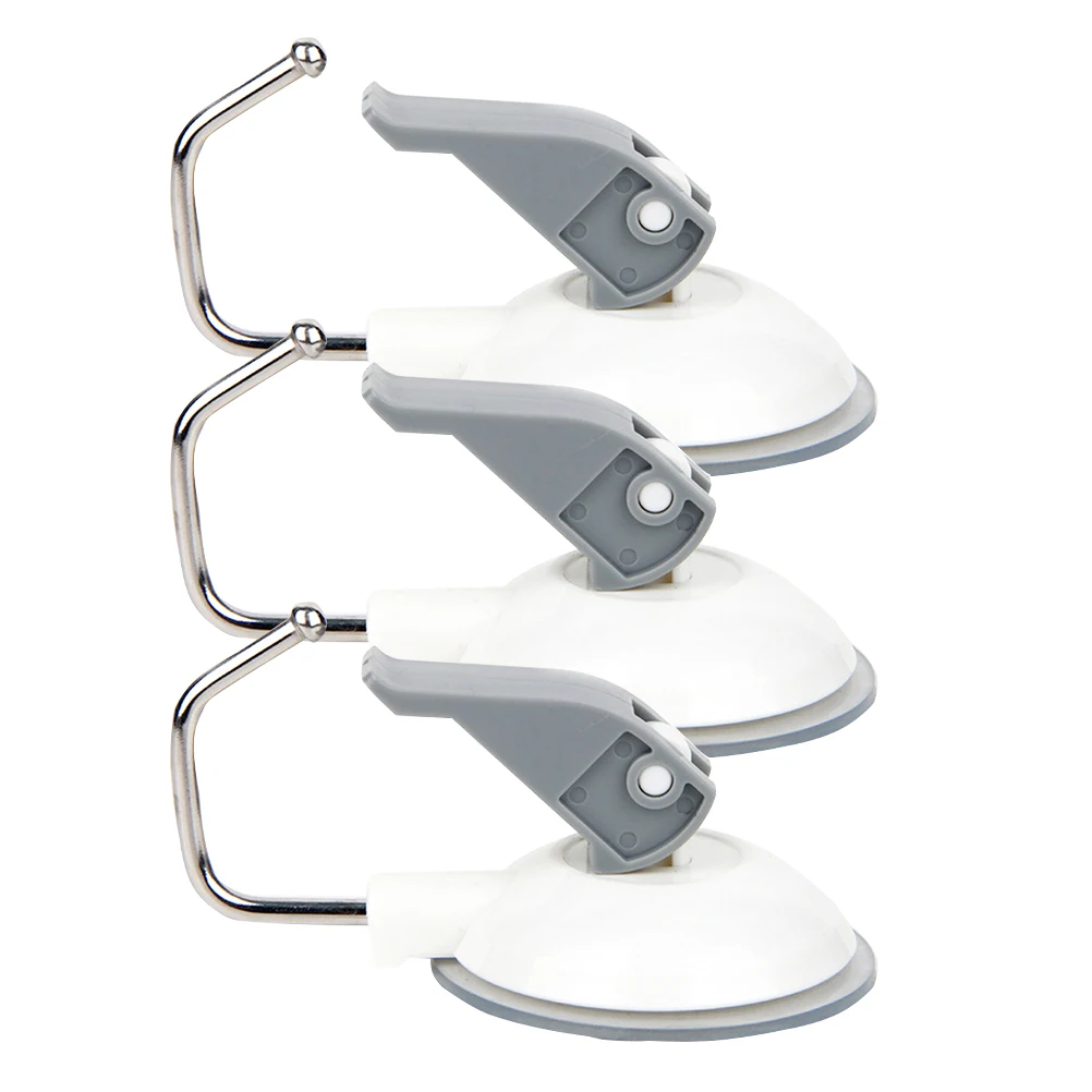 

3pcs Suction Cup Hooks Heavy Duty For Home Bathroom Kitchen Use Removable Hanging Organizer For Towels Bags Robes Shower Suction